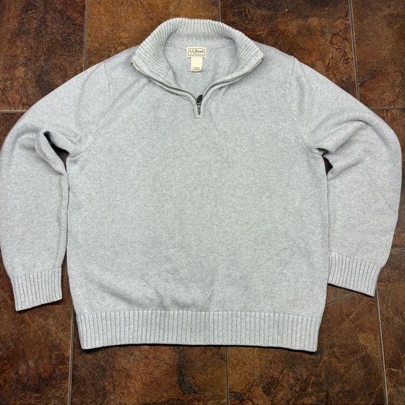 L.L. Bean Other - L.L. Bean Quarter Zip Men's Light Gray Sweater